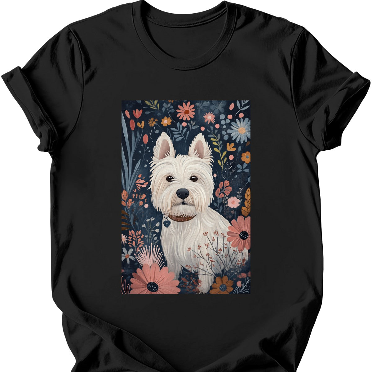 West Highland White Terrier - Boho Dog T-Shirt - Black