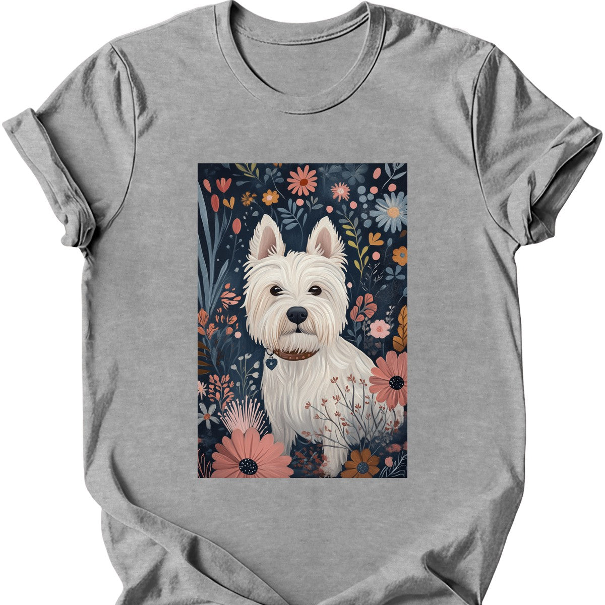 West Highland White Terrier - Boho Dog T-Shirt - Sport Grey