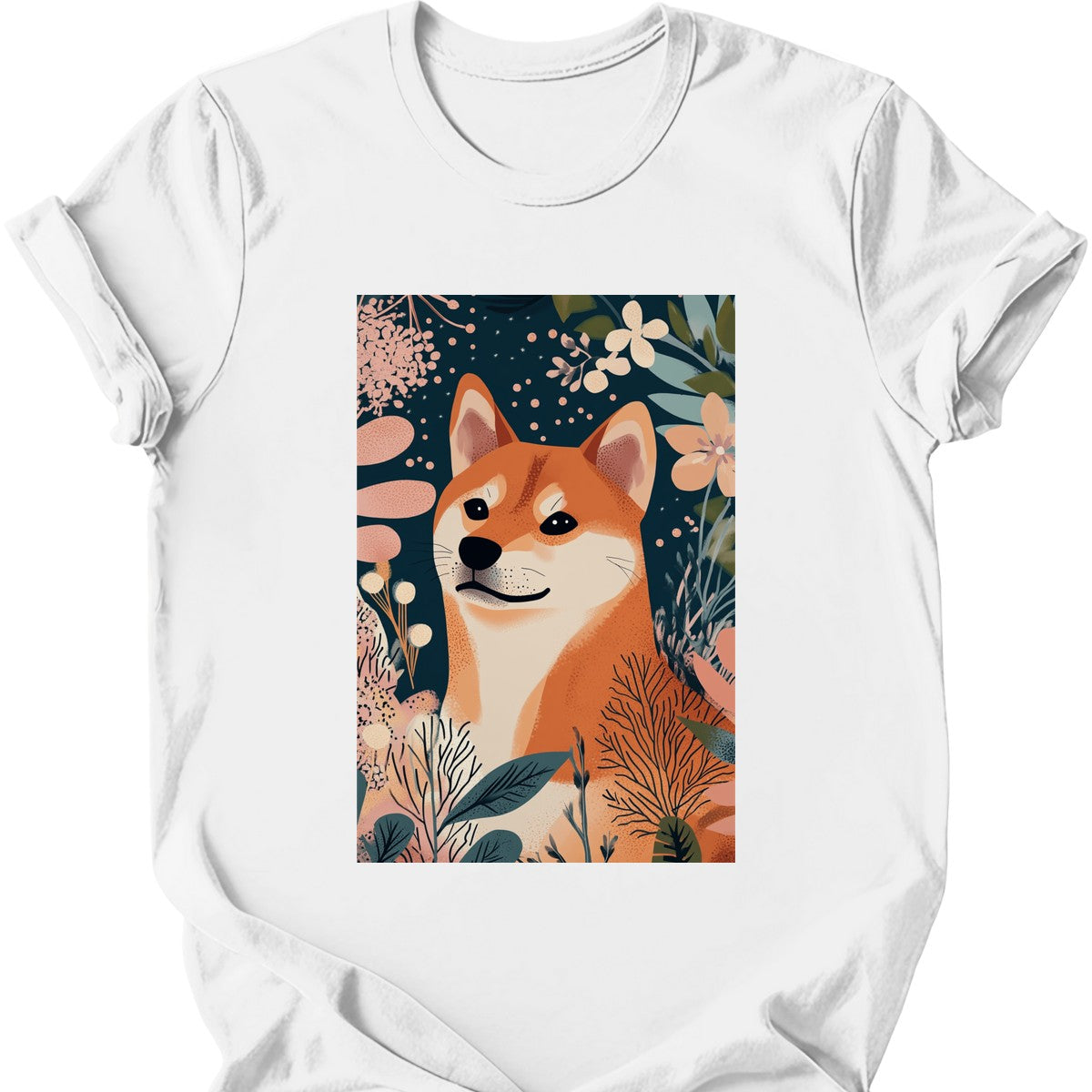 Shiba Inu - Boho Dog T-Shirt - White