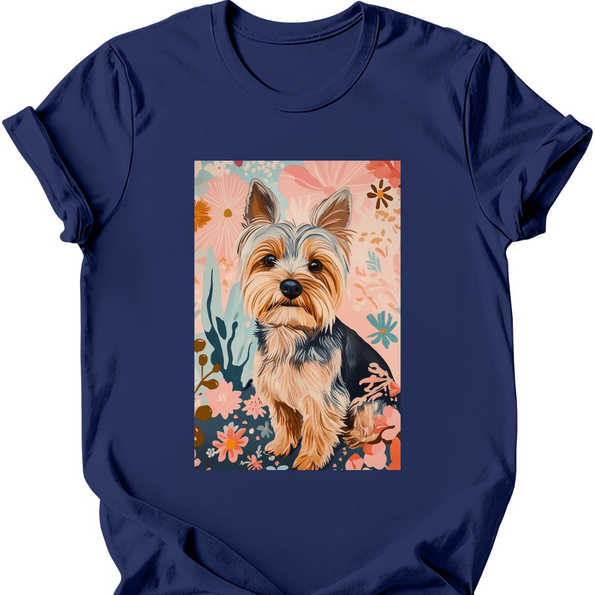 Yorkshire Terrier - Boho Dog T-Shirt - Navy
