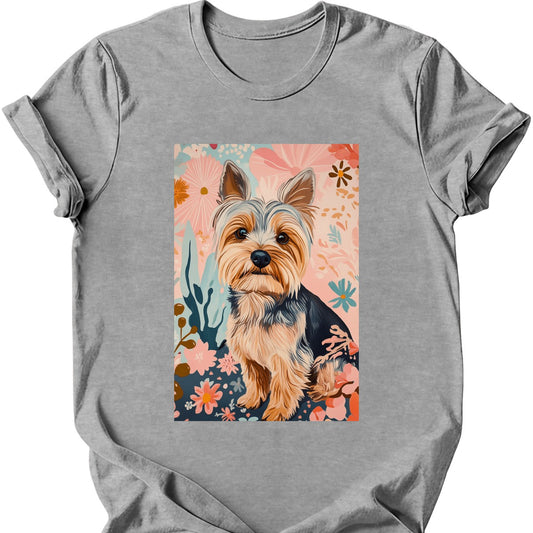 Yorkshire Terrier - Boho Dog T-Shirt - Sport Grey