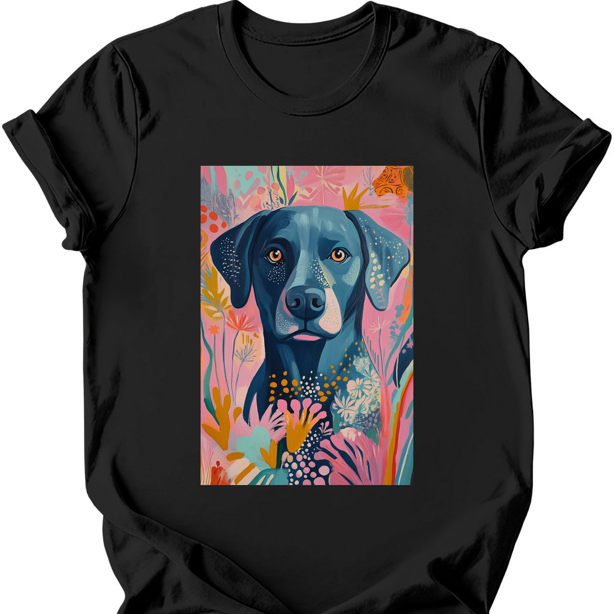 Labrador - Boho Dog T-Shirt - Black