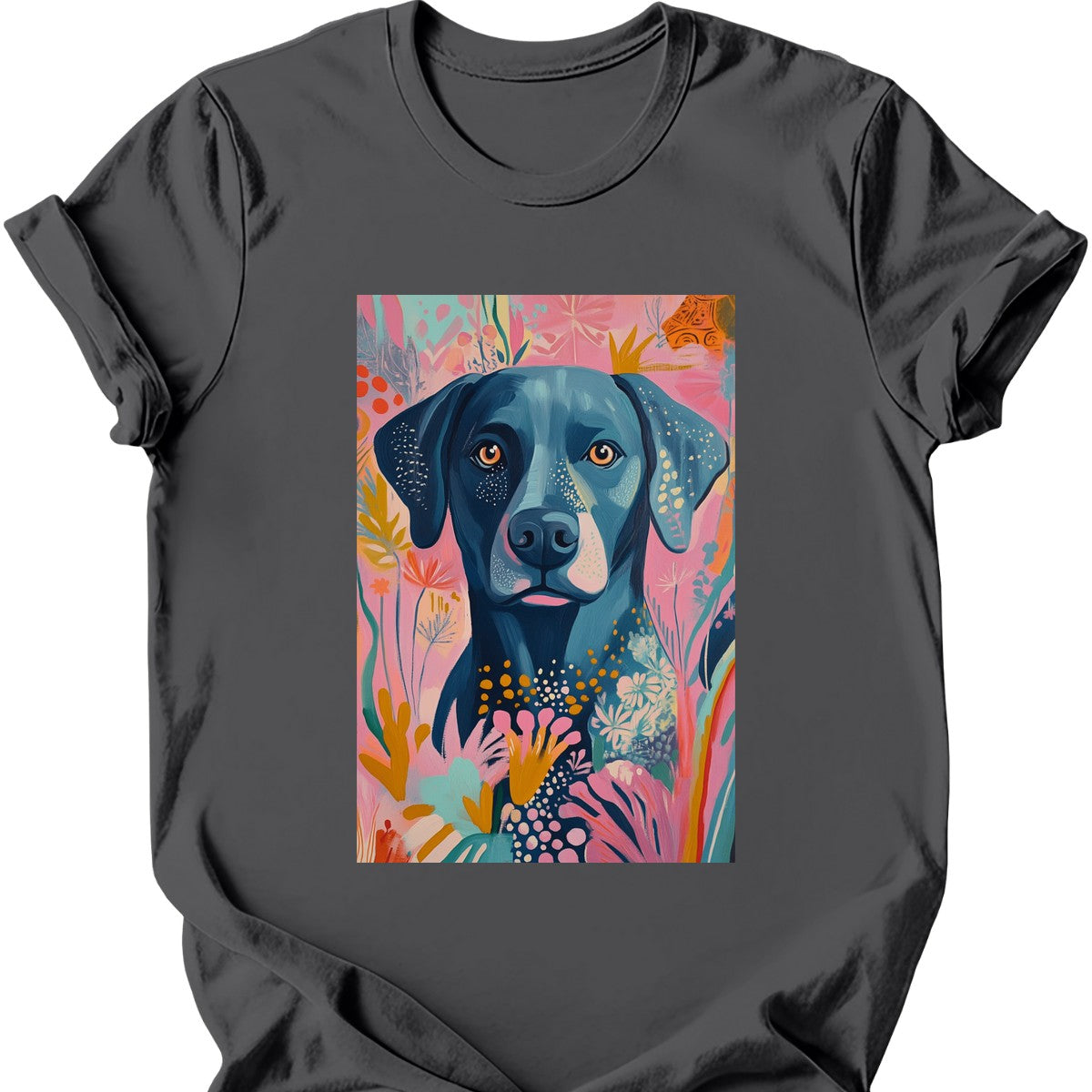 Labrador - Boho Dog T-Shirt - Charcoal