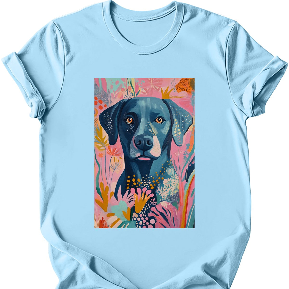 Labrador - Boho Dog T-Shirt - Light Blue