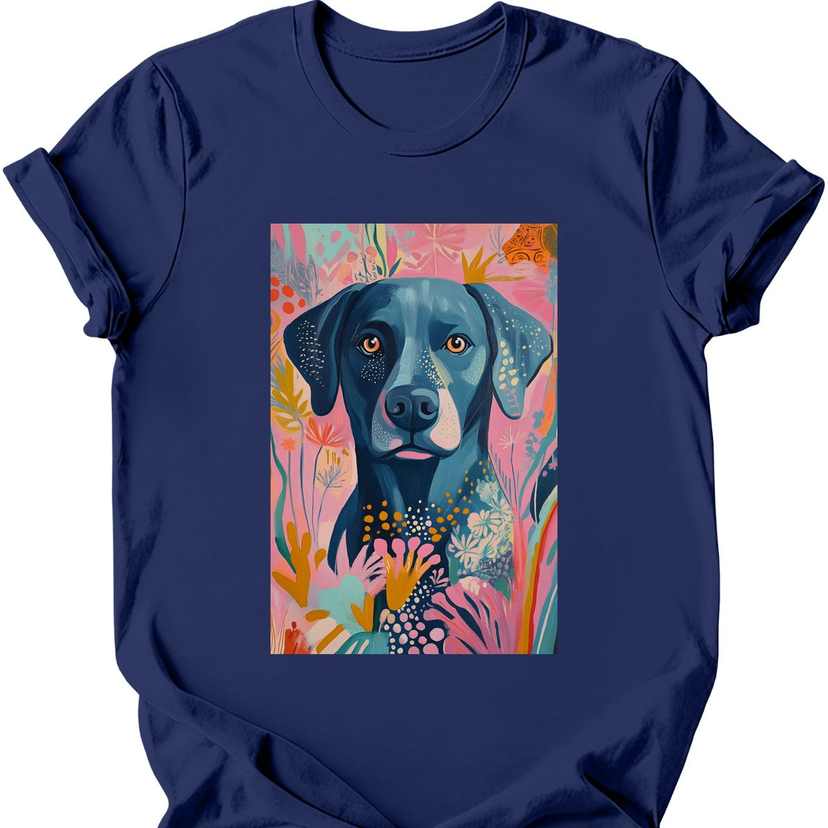 Labrador - Boho Dog T-Shirt - Navy
