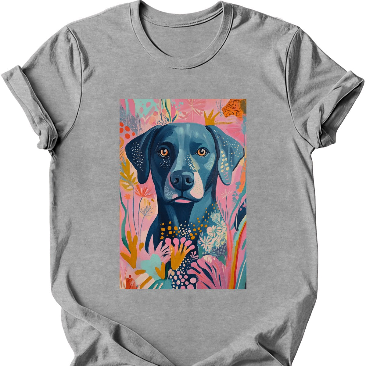 Labrador - Boho Dog T-Shirt - Sport Grey