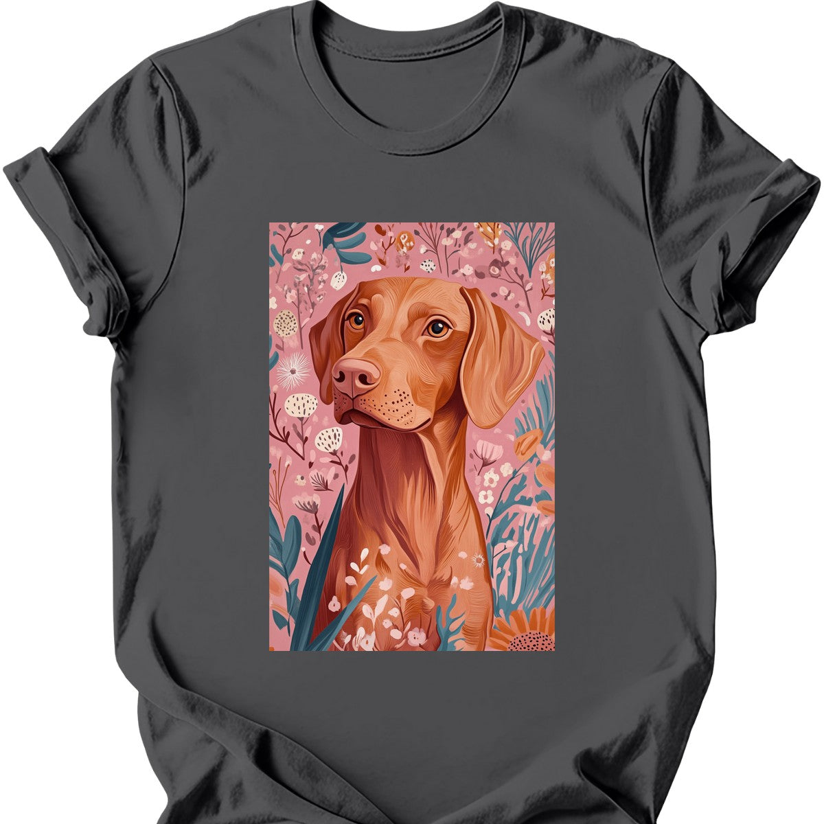 Vizsla - Boho Dog T-Shirt - Charcoal
