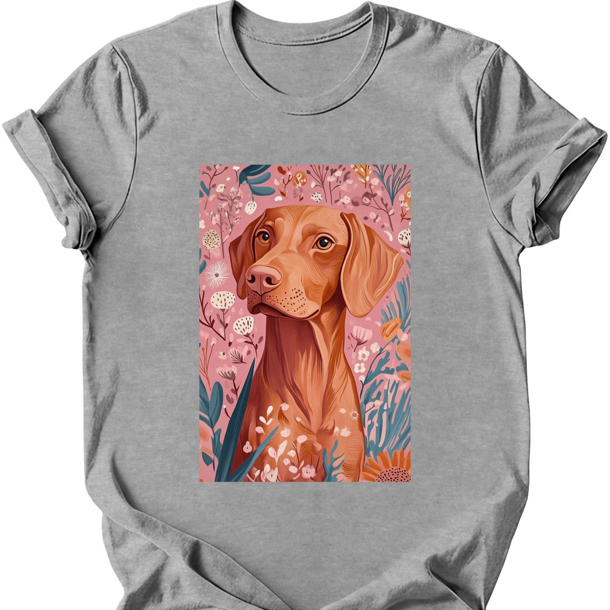 Vizsla boho dog tee sport grey