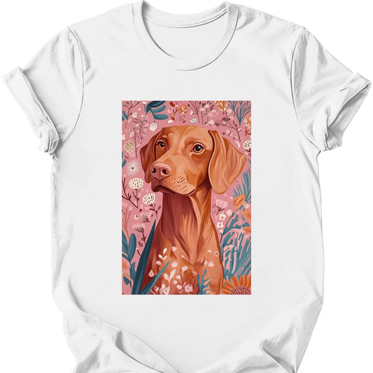 Vizsla - Boho Dog T-Shirt - White