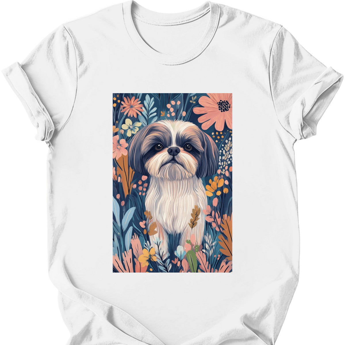 Shih Tzu - Boho Dog T-Shirt - White