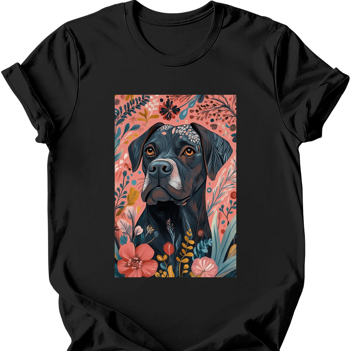 Mastiff - Boho Dog T-Shirt - Black