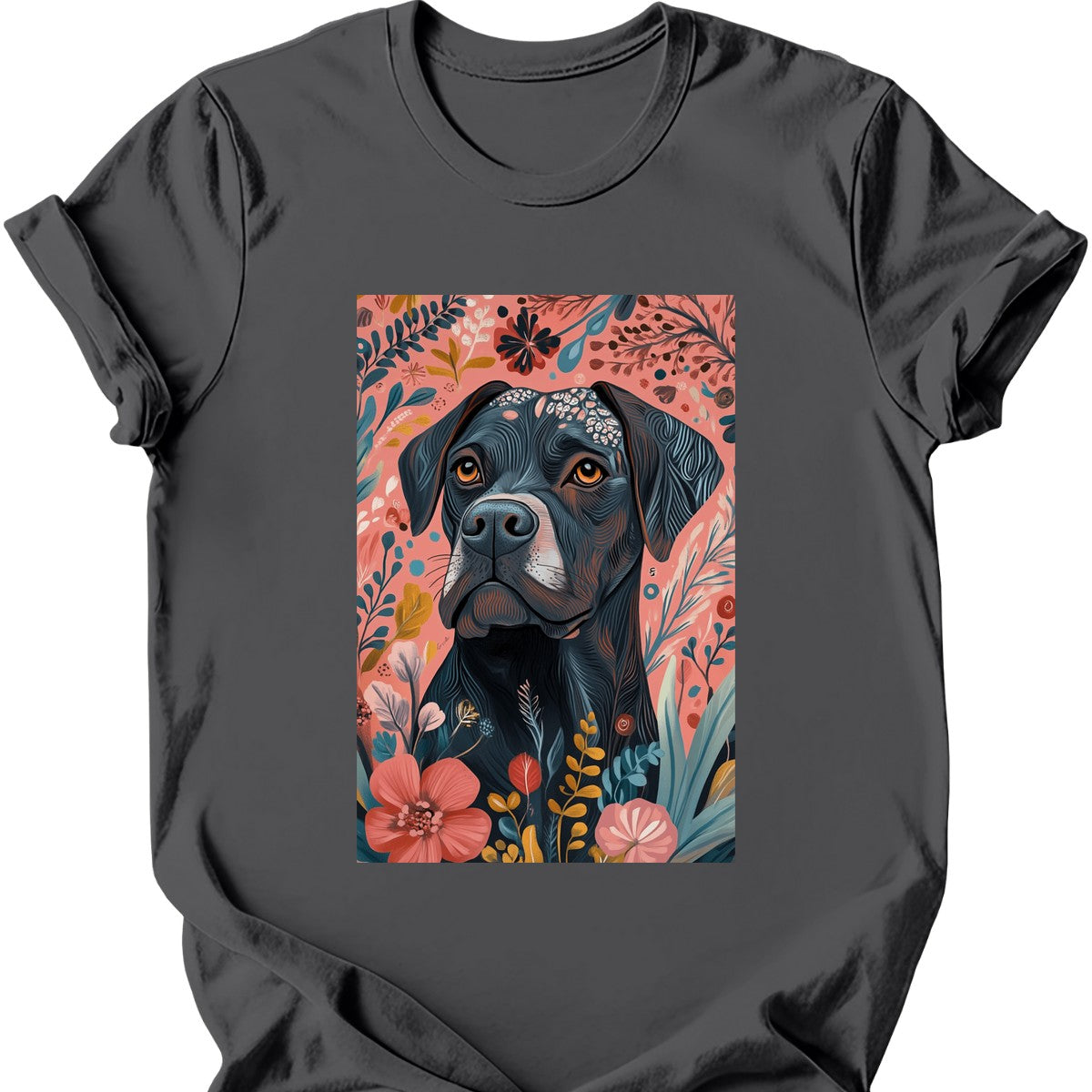 Mastiff - Boho Dog T-Shirt - Charcoal