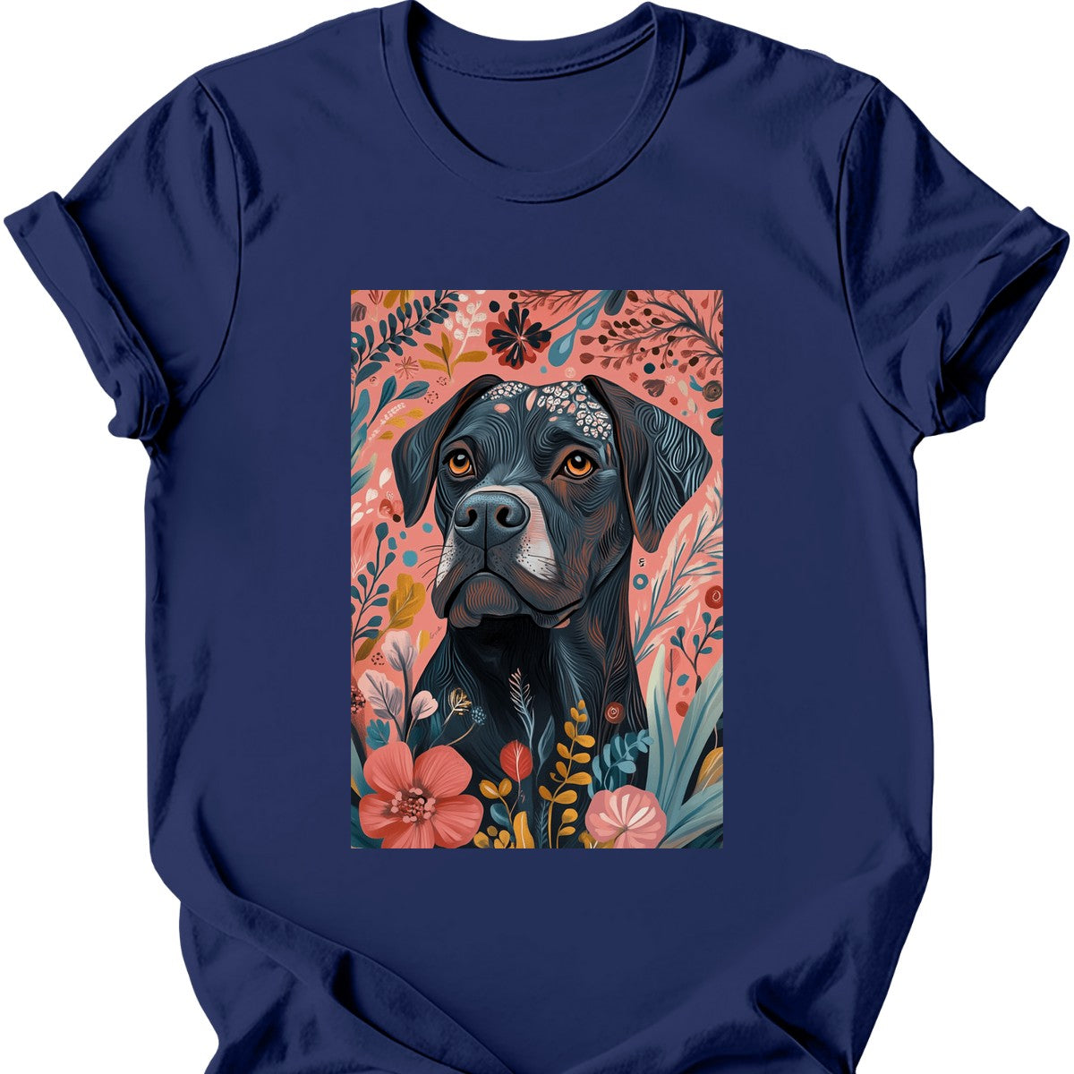 Mastiff - Boho Dog T-Shirt - Navy
