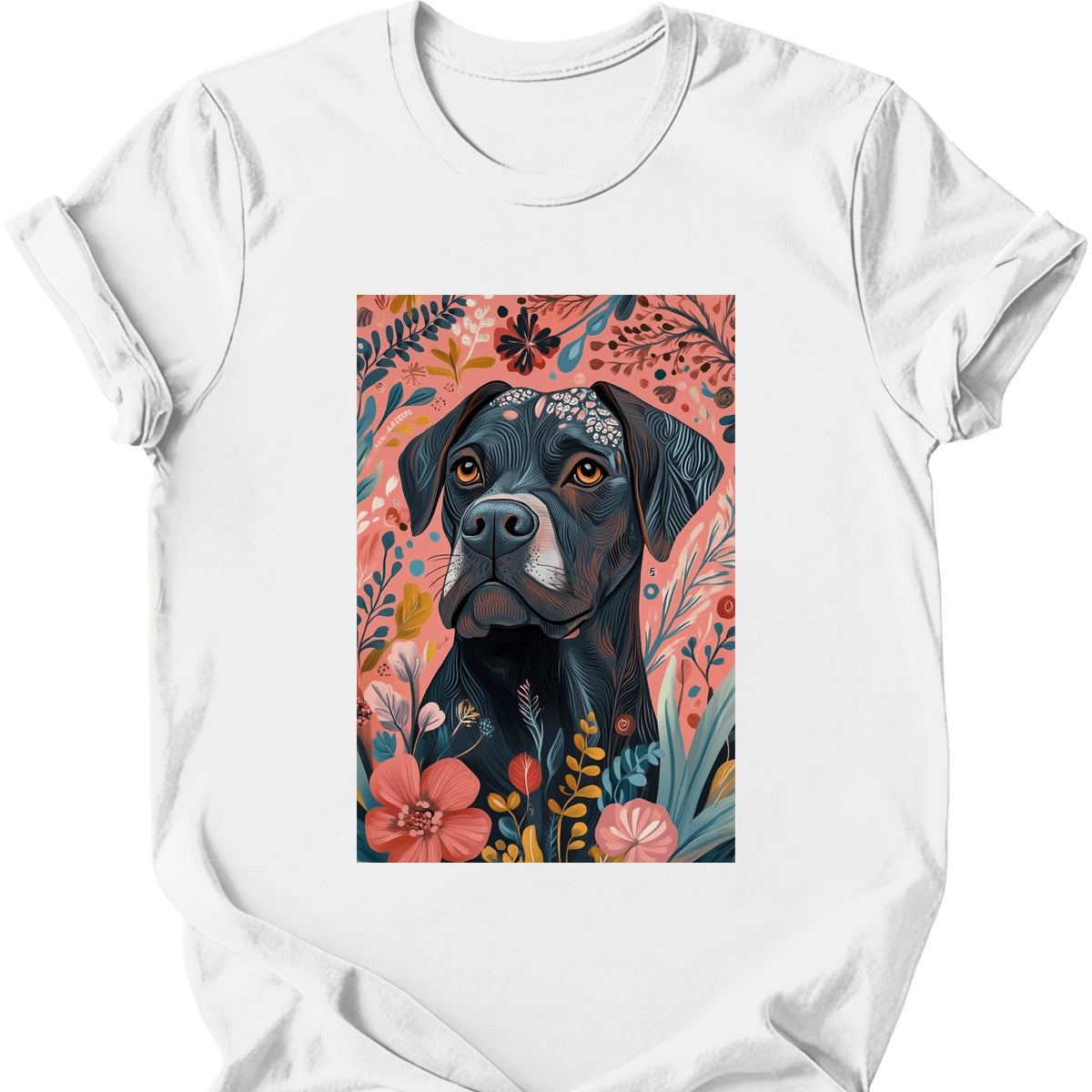 Mastiff - Boho Dog T-Shirt - White