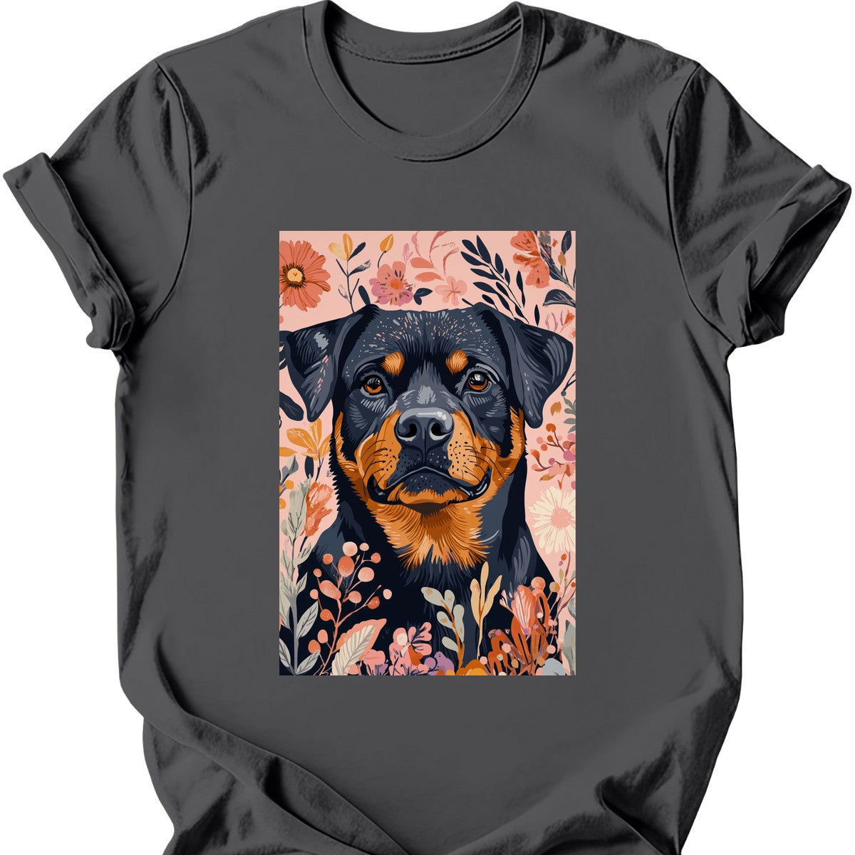 Rottweiler - Boho Dog T-Shirt - Charcoal