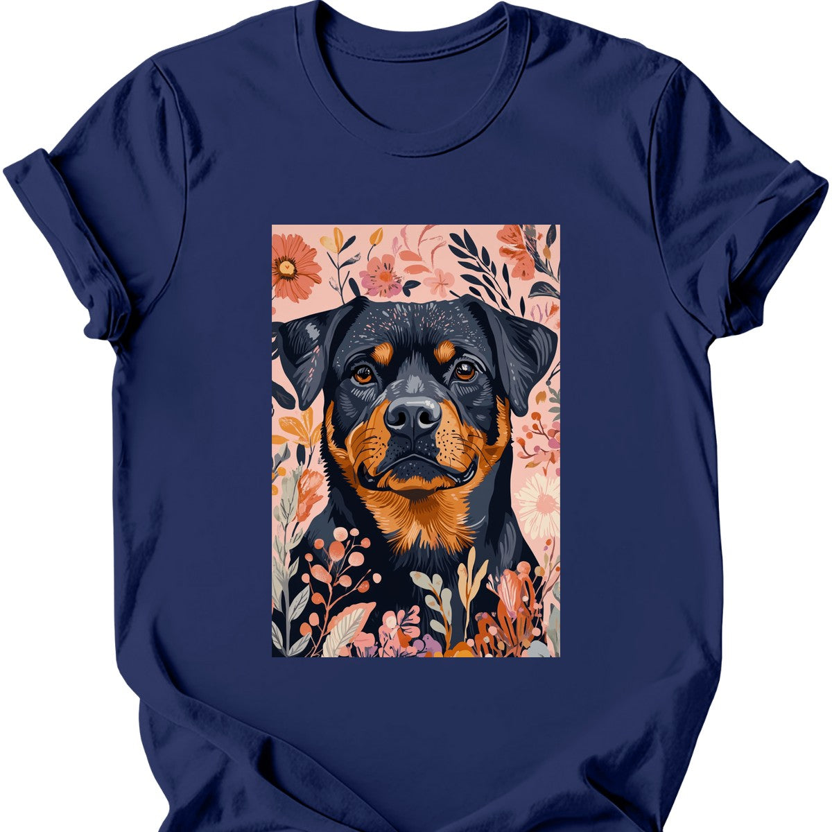 Rottweiler - Boho Dog T-Shirt - Navy