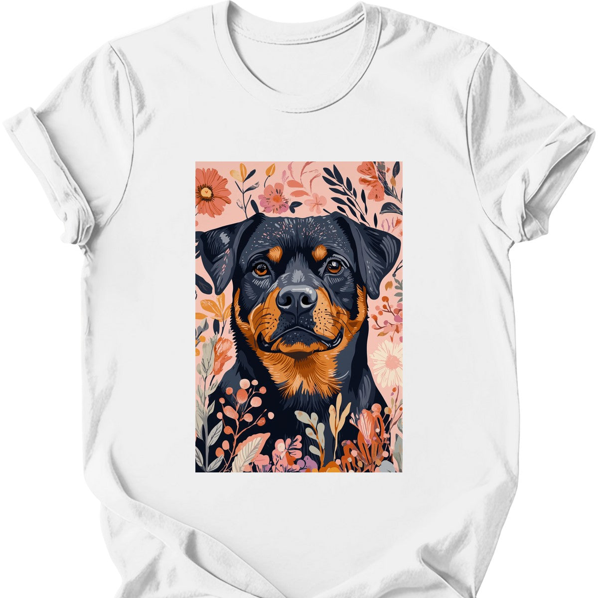 Rottweiler - Boho Dog T-Shirt - White