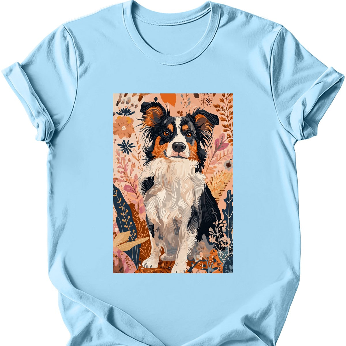 Miniature American Shepherd - Boho Dog T-Shirt - Light Blue