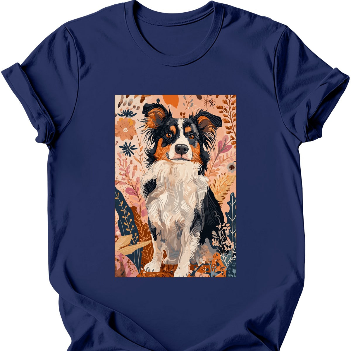 Miniature American Shepherd - Boho Dog T-Shirt - Navy