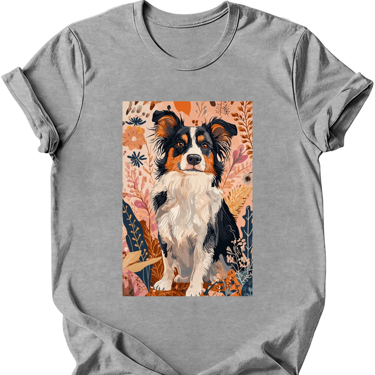 Miniature American Shepherd - Boho Dog T-Shirt - Sport Grey