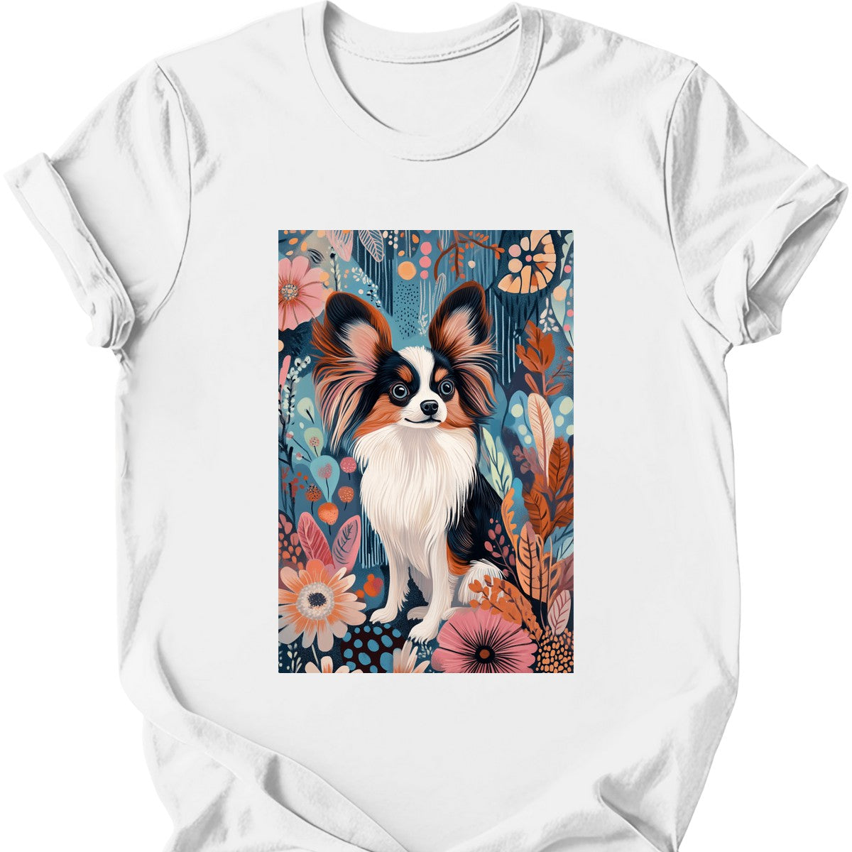 Papillon - Boho Dog T-Shirt - White