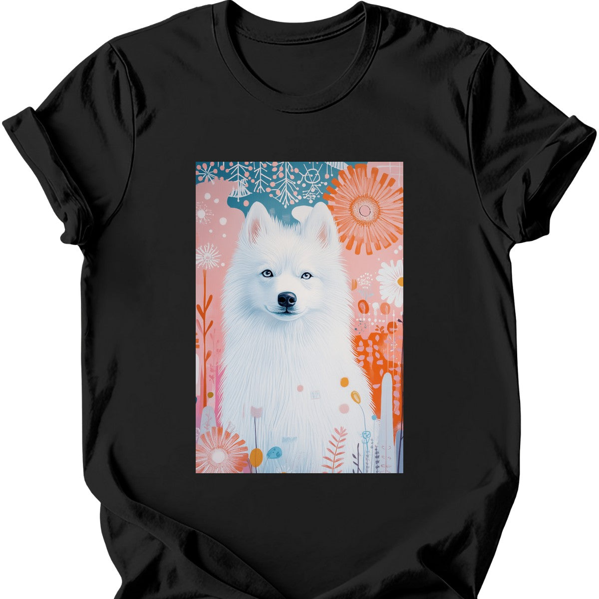 Samoyed - Boho Dog T-Shirt - Black