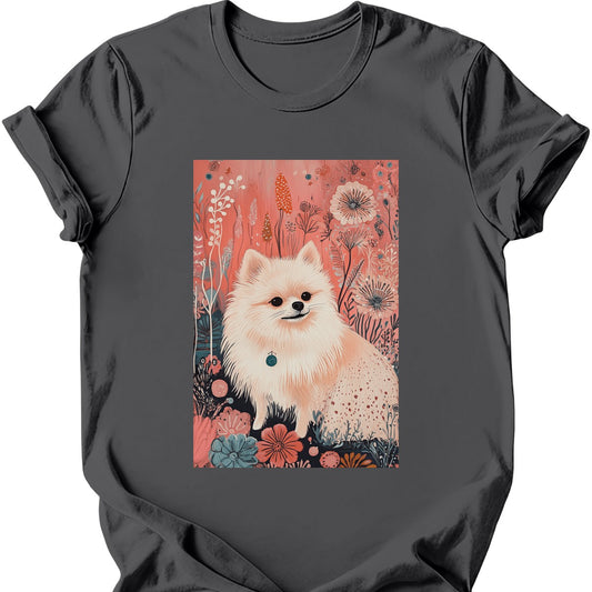 Pomeranian - Boho Dog T-Shirt - Charcoal