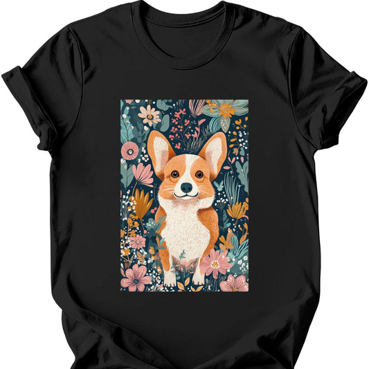 Pembroke Welsh Corgi - Boho Dog T-Shirt - Black