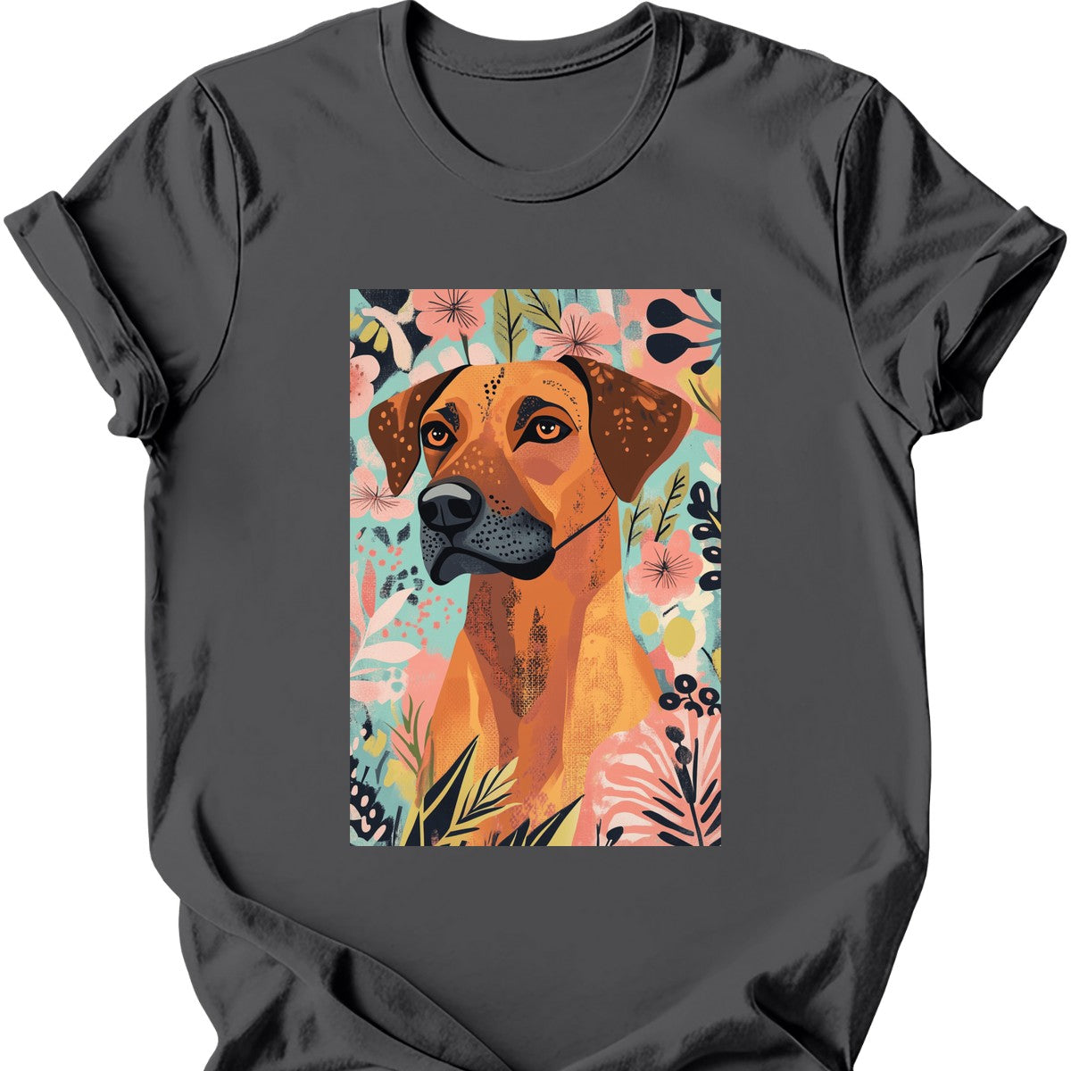 Rhodesian Ridgeback - Boho Dog T-Shirt - Charcoal