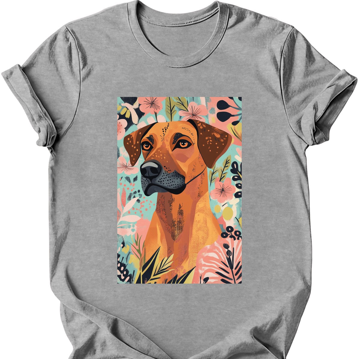 Rhodesian Ridgeback - Boho Dog T-Shirt - Sport Grey