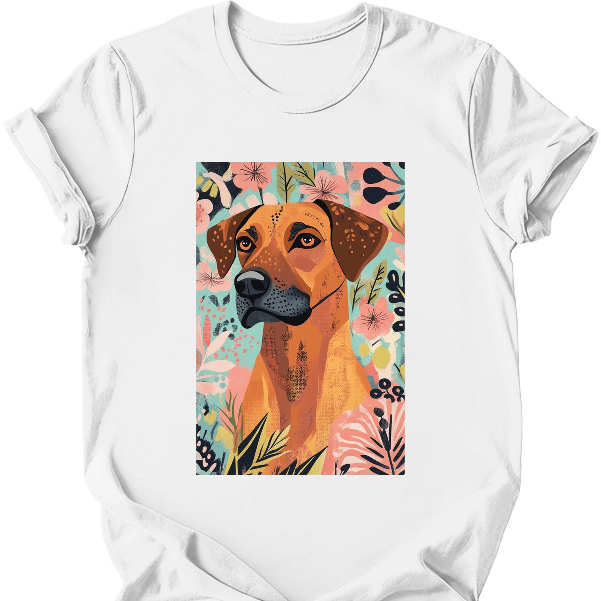 Rhodesian Ridgeback - Boho Dog T-Shirt - White