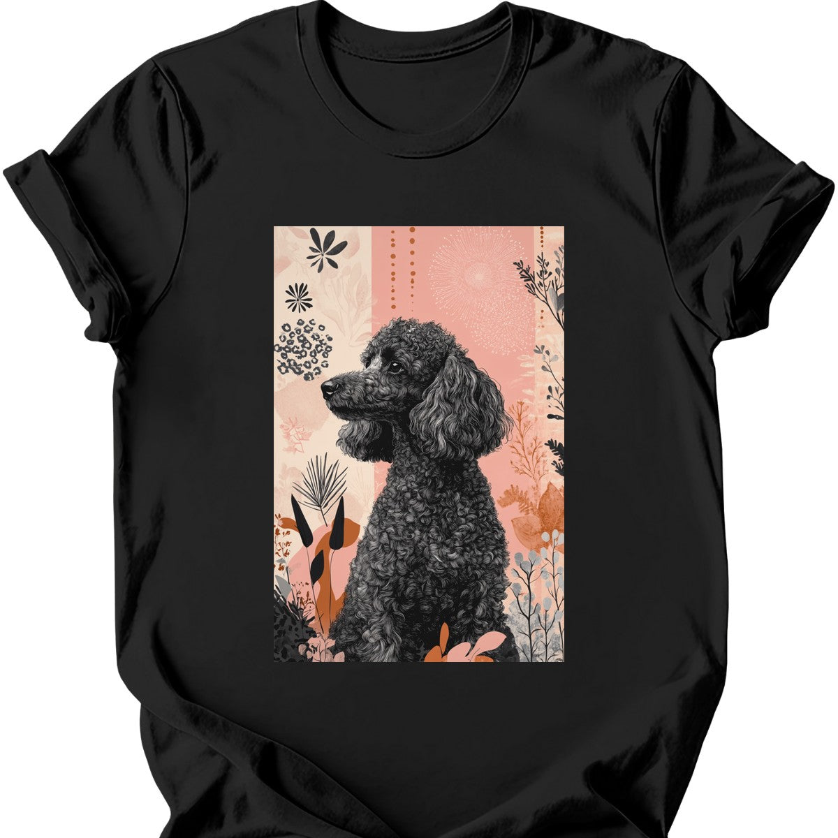 Poodle - Boho Dog T-Shirt - Black