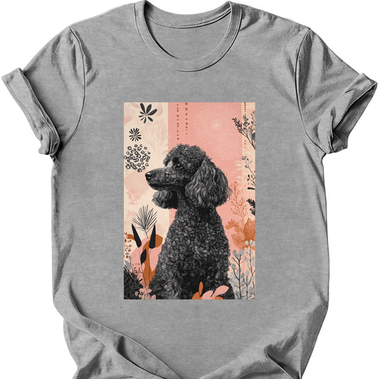 Poodle - Boho Dog T-Shirt - Sport Grey