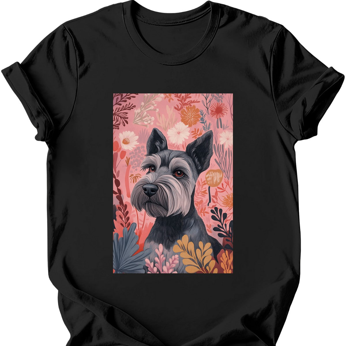 Miniature Schnauzer - Boho Dog T-Shirt - Black