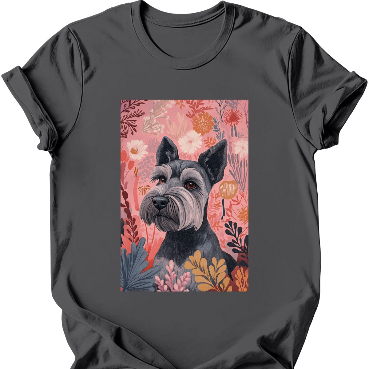 Miniature Schnauzer - Boho Dog T-Shirt - Charcoal