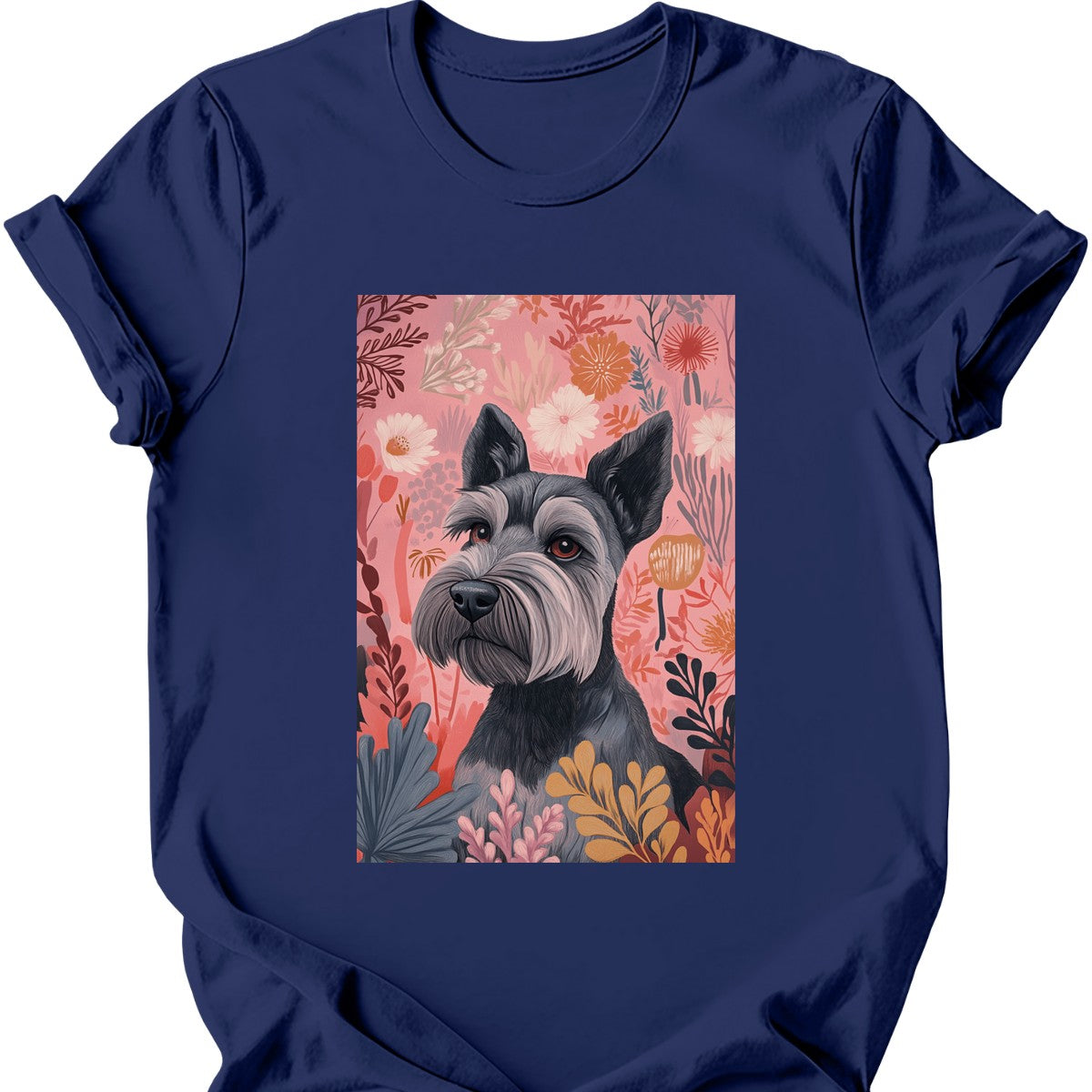 Miniature Schnauzer - Boho Dog T-Shirt - Navy
