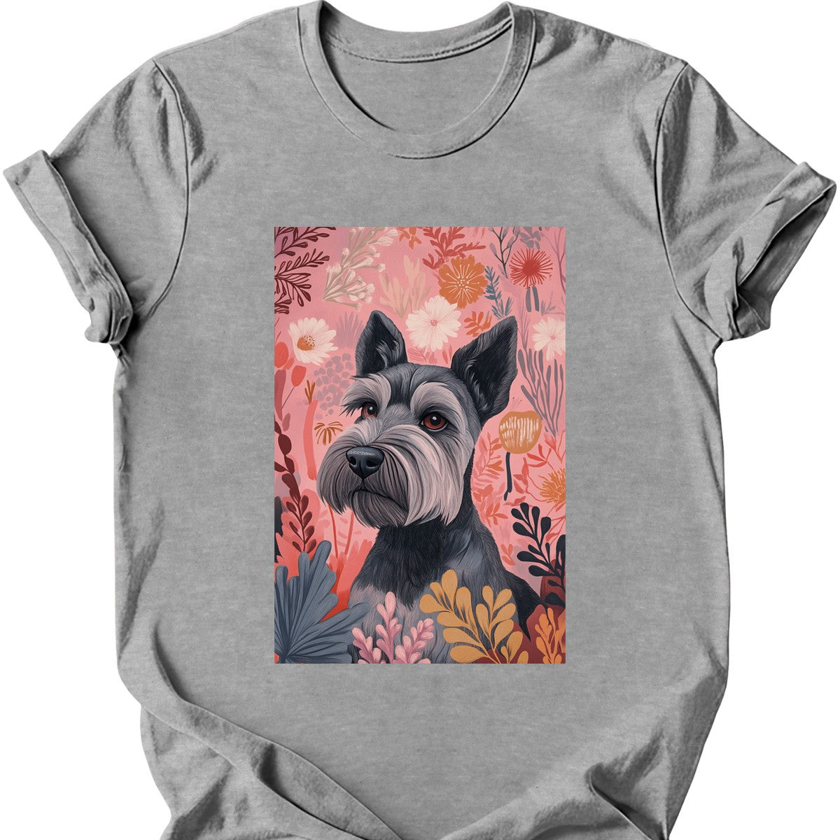 Miniature Schnauzer - Boho Dog T-Shirt - Sport Grey