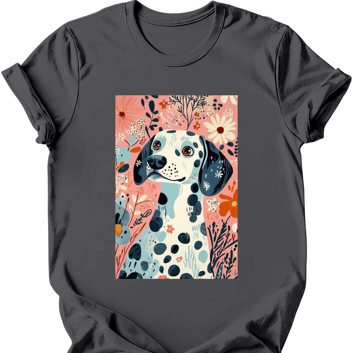 Dalmatian - Boho Dog T-Shirt - Charcoal