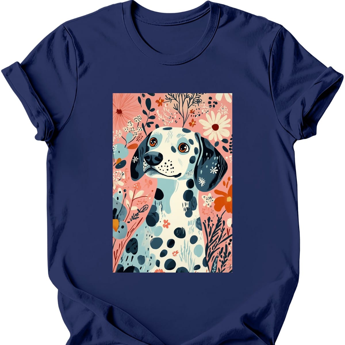 Dalmatian - Boho Dog T-Shirt - Navy
