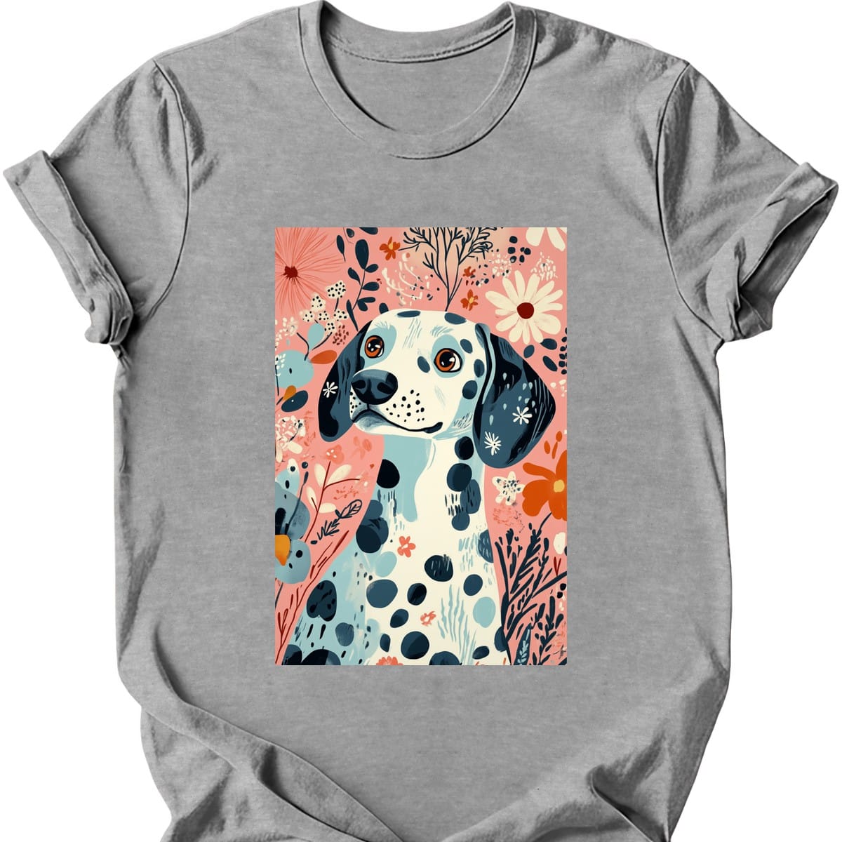 Dalmatian - Boho Dog T-Shirt - Sport Grey