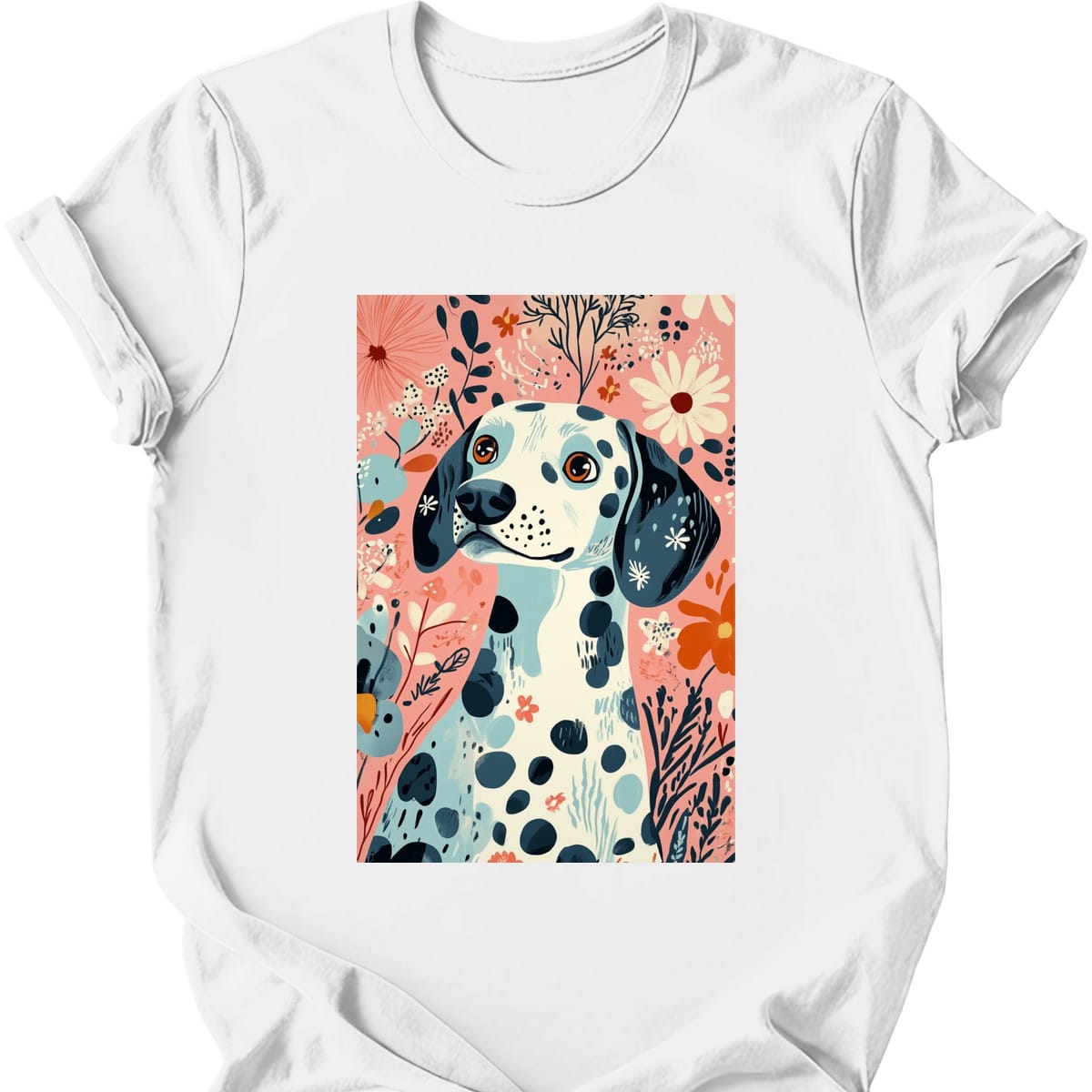 Dalmatian - Boho Dog T-Shirt - White