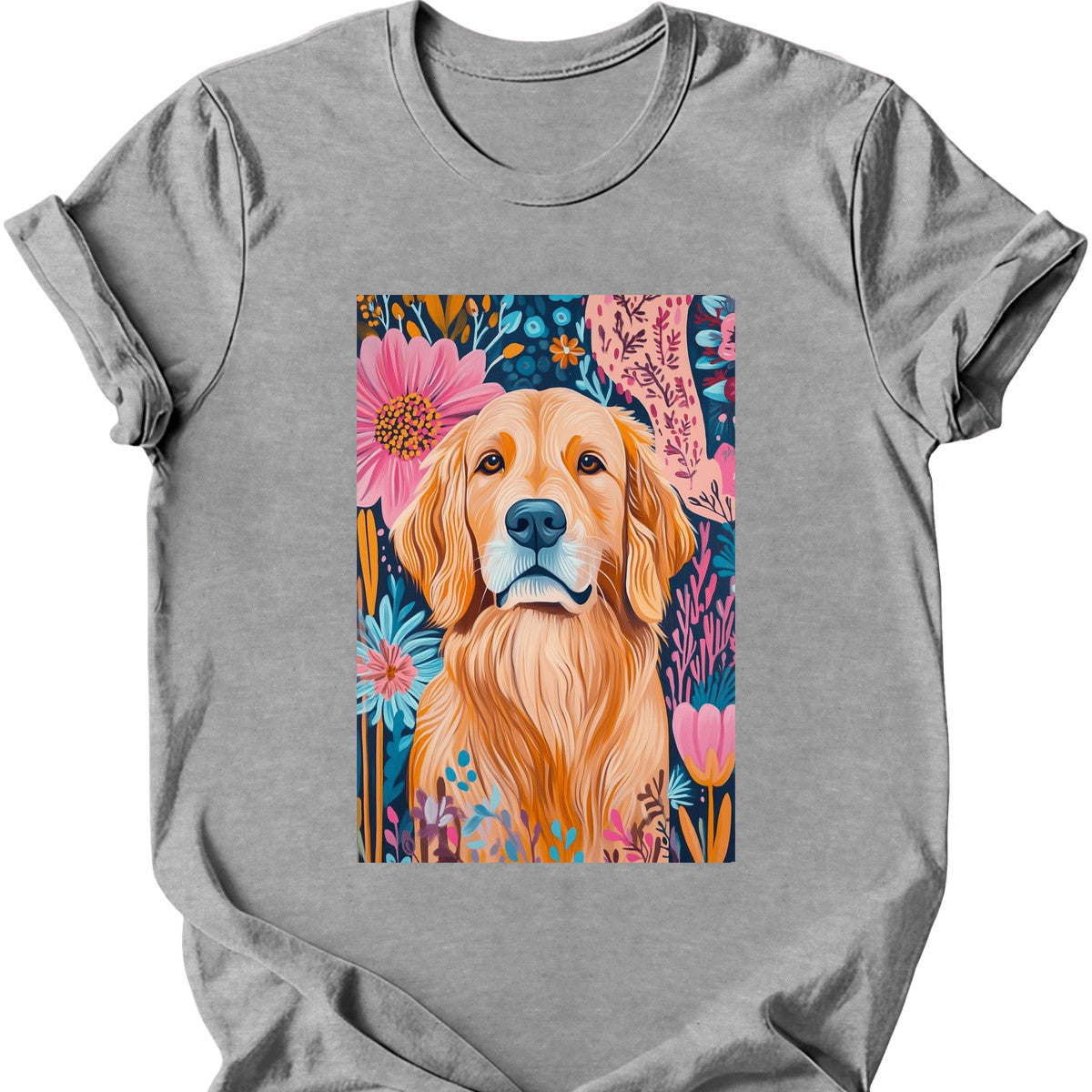 Golden Retriever - Boho Dog T-Shirt - Sport Grey