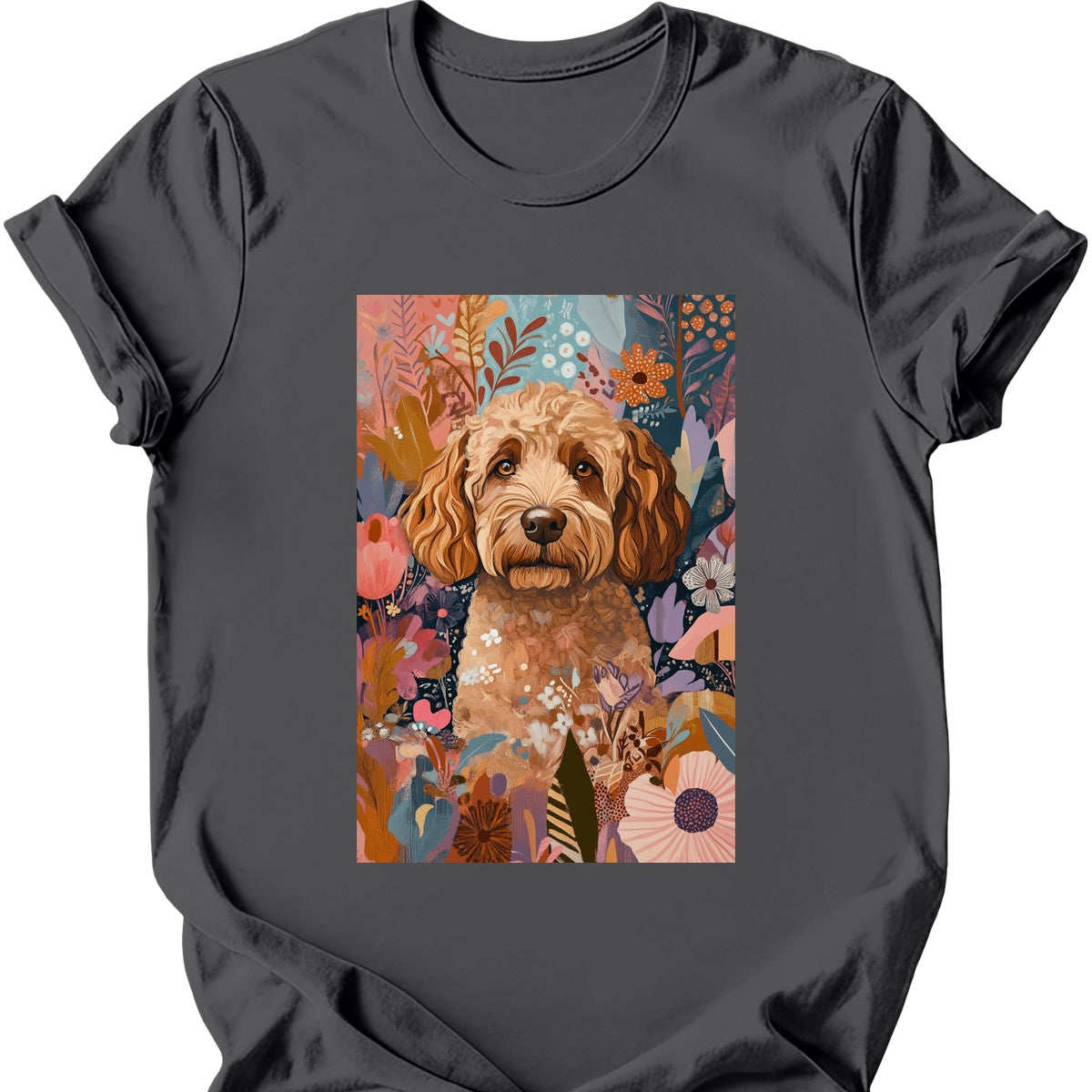 Labradoodle - Boho Dog T-Shirt - Charcoal
