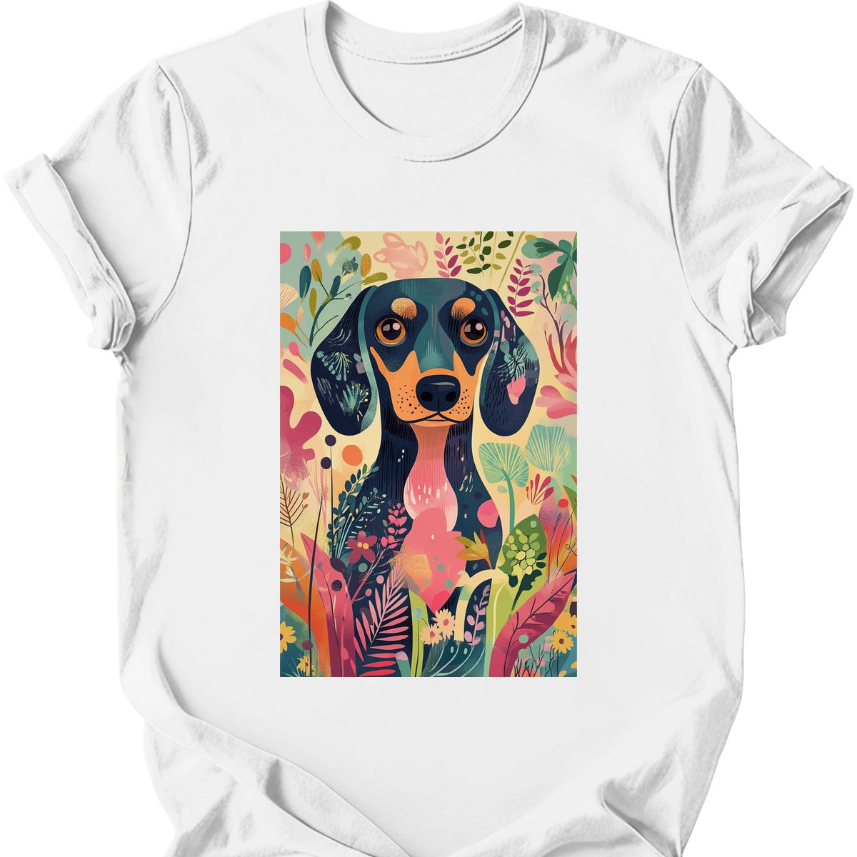 Dachshund - Boho Dog T-Shirt - White