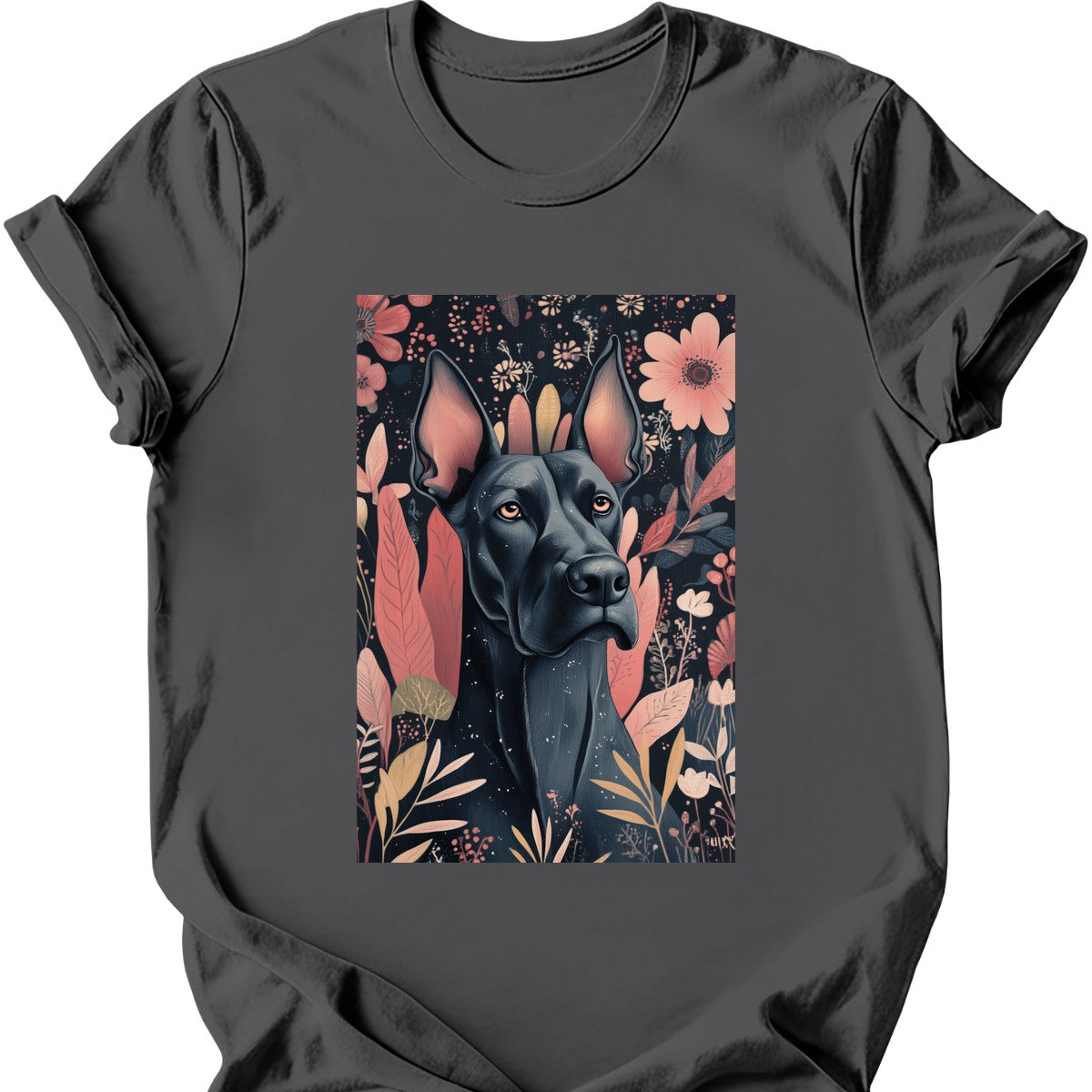 Great Dane - Boho Dog T-Shirt - Charcoal