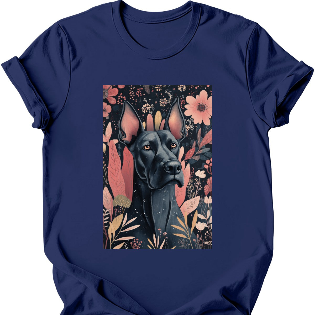 Great Dane - Boho Dog T-Shirt - Navy