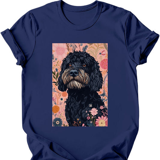 Portuguese Water Dog - Boho Dog T-Shirt - Navy