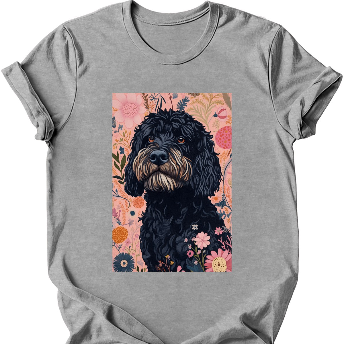 Portuguese Water Dog - Boho Dog T-Shirt - Sport Grey