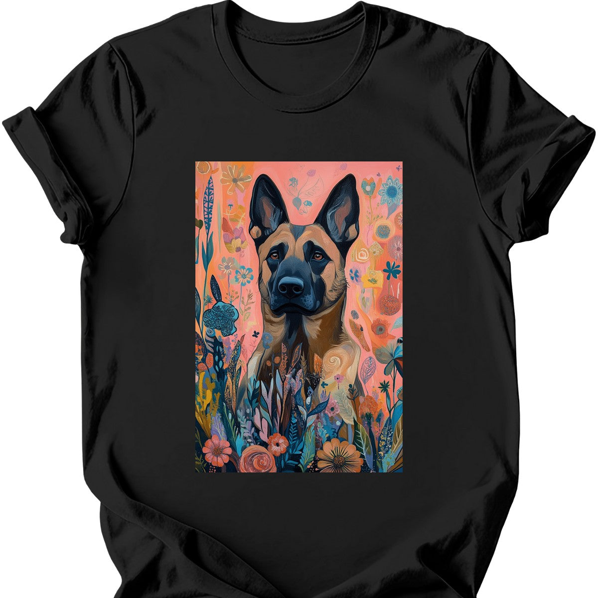 Dutch Shepherd - Boho Dog T-Shirt - Black