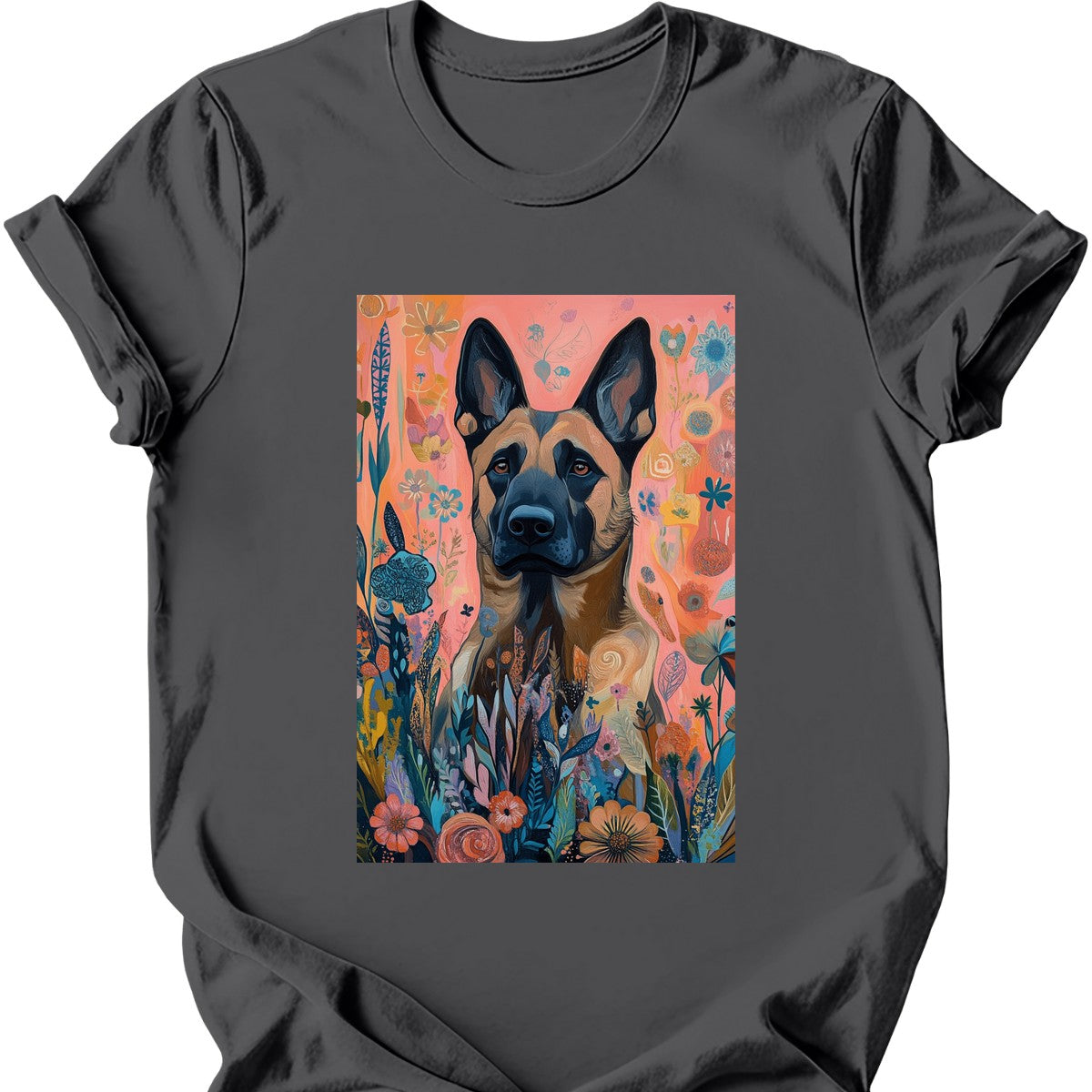 Dutch Shepherd - Boho Dog T-Shirt - Charcoal